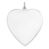 Sterling Silver Rh-plt Engraveable Heart Polished Front/Back Disc Charm - QM-E8A2141B-5422