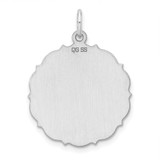 Sterling Silver Rh-plt Engraveable Polished Front/Satin Back Disc Charm - QM-4CA93B8E-4770