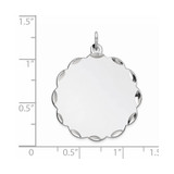 Sterling Silver Rh-plt Engraveable Polished Front/Satin Back Disc Charm - QM-6A72D206-8831