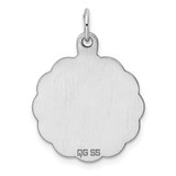 Sterling Silver Rh-plt Engraveable Polished Front/Satin Back Disc Charm - QM-6E792C84-6664