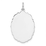 Sterling Silver Rh-plt Engraveable Polished Front/Satin Back Disc Charm - QM-723D2B6A-2486