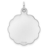 Sterling Silver Rh-plt Engraveable Polished Front/Satin Back Disc Charm - QM-78FAE052-7200