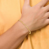 14K 8 inch 3mm Concave Anchor with Lobster Clasp Bracelet