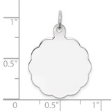 Sterling Silver Rh-plt Engraveable Polished Front/Satin Back Disc Charm - QM-8907A03F-4256