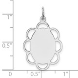 Sterling Silver Rh-plt Engraveable Polished Front/Satin Back Disc Charm - QM-B2BD68E6-4396