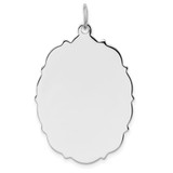 Sterling Silver Rh-plt Engraveable Polished Front/Satin Back Disc Charm - QM-CF2D8576-8663