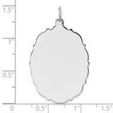 Sterling Silver Rh-plt Engraveable Polished Front/Satin Back Disc Charm - QM-CF2D8576-8663
