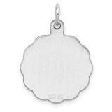 Sterling Silver Rh-plt Engraveable Polished Front/Satin Back Disc Charm - QM-D0EAF481-5143