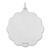 Sterling Silver Rh-plt Engraveable Polished Front/Satin Back Disc Charm - QM-D5725540-9385