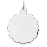Sterling Silver Rh-plt Engraveable Polished Front/Satin Back Disc Charm - QM-DB545408-3010