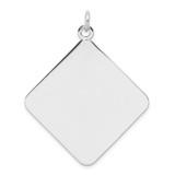 Sterling Silver Rh-plt Engraveable Polished Front/Satin Back Disc Charm - QM-DDE5F2AF-4556