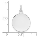 Sterling Silver Rh-plt Engraveable Round Polished Front/Back Disc Charm - QM-3819CF58-1700