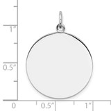 Sterling Silver Rh-plt Engraveable Round Polished Front/Back Disc Charm - QM-5FB49C0D-7441