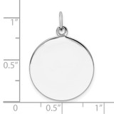 Sterling Silver Rh-plt Engraveable Round Polished Front/Back Disc Charm - QM-98F091B3-7333