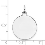 Sterling Silver Rh-plt Engraveable Round Polished Front/Back Disc Charm - QM-E2066281-2452