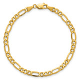 14K 8 inch 4.2mm Semi-Solid Figaro with Lobster Clasp Bracelet