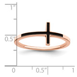 Sterling Silver Rose Gold-plated Antiqued Sideways Cross Ring - QR-1B99B18D-5221