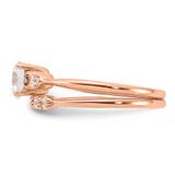Sterling Silver Rose Gold-Plated Polished CZ Engagement Ring and Band Set - QR-E8ED9814-1967