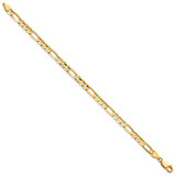 14K 8 inch 4.5mm Concave Open Figaro with Lobster Clasp Bracelet