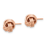 Sterling Silver Rose Tone Love Knot Post Earrings