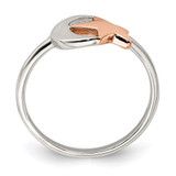 Sterling Silver Rose Tone Moon & Star Ring - QR-3DD98948-7366