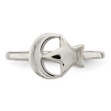Sterling Silver Rose Tone Moon & Star Ring - QR-3DD98948-7366