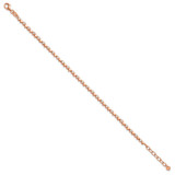 Sterling Silver Rose Tone Polished CZ and Hearts 7in w/1in ext. Bracelet