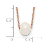 Sterling Silver Rose-tone 18k Flash Gold-plated 8-9mm White Near-Round Freshwater Cultured Pearl 18 inch Necklace