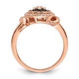 Sterling Silver Rose-tone Black Rhodium-plated CZ Fancy Ring - QR-C1CC593C-4257