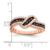 Sterling Silver Rose-tone Black Rhodium-plated CZ Fancy Ring - QR-FCC90323-8640