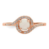 Sterling Silver Rose-tone Created Opal and CZ Halo Ring - QR-6305243E-6081