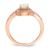 Sterling Silver Rose-tone Created Opal and CZ Halo Ring - QR-AC5D728A-3308