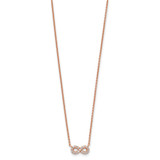 Sterling Silver Rose-tone CZ Infinity Necklace