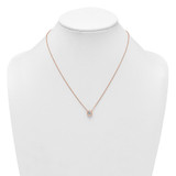 Sterling Silver Rose-tone Polished 8mm White CZ 18 inch Necklace