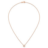 Sterling Silver Rose-tone Polished 8mm White CZ 18 inch Necklace