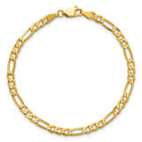 14K 8 inch 4mm Flat Figaro with Lobster Clasp Bracelet
