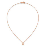 Sterling Silver Rose-tone Polished Heart Childrens 14 inch Necklace