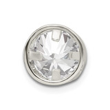 Sterling Silver Round CZ Chain Slide - QS-B06A8C47-9865