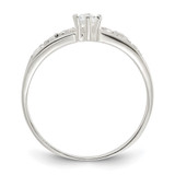 Sterling Silver Row and Solitaire CZ Ring - QR-558F51F2-2290