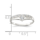 Sterling Silver Row and Solitaire CZ Ring - QR-558F51F2-2290