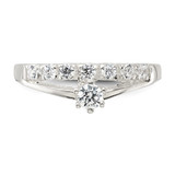 Sterling Silver Row and Solitaire CZ Ring - QR-558F51F2-2290