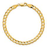 14K 8 inch 5.25mm Open Concave Curb with Lobster Clasp Bracelet