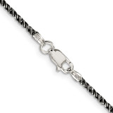 Sterling Silver Ruthenium-plated 1.7mm Twisted Tight Wheat Chain - QF-A2660E1A-4211