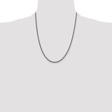 Sterling Silver Ruthenium-plated 2.3mm Rope Chain - QF-1555CB14-6613