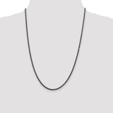 Sterling Silver Ruthenium-plated 2.9mm Rope Chain - QF-8C2B5838-2711