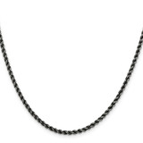 Sterling Silver Ruthenium-plated 2.9mm Rope Chain - QF-E24776CF-7289