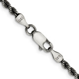 Sterling Silver Ruthenium-plated 2.9mm Rope Chain - QF-E24776CF-7289