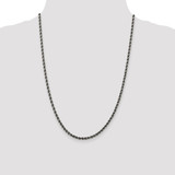 Sterling Silver Ruthenium-plated 3.4mm Rope Chain - QF-EA4A401C-3599