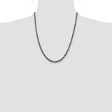 Sterling Silver Ruthenium-plated 4.5mm Rope Chain - QF-17BC7E8A-6072