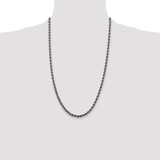 Sterling Silver Ruthenium-plated 4.5mm Rope Chain - QF-1B1874E3-6102